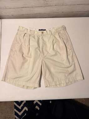 Polo Golf Ralph Lauren Men's Size 36 Classic Pleated Chino Shorts Beige Khaki